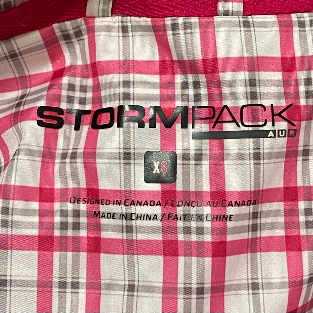 Stormpack Pink Plaid Waterproof Windbreaker Jacket Size XS Hoodless NWT Travel - Picture 5 of 9